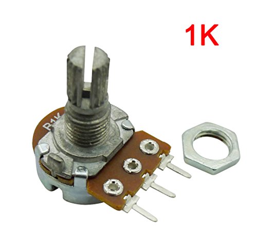 Aihasd 10PCS B1K 1K Ohm Adjustment Single Linear Rotary Taper Potentiometer Shaft 15mm - 2