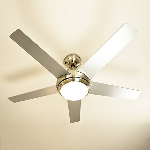 aireRyder Deckenventilator mit Licht und Fernbedienung Fresco 112 cm, Gehäuse Nickel gebürstet, Wendeflügel in Kiefer und Silber - 3
