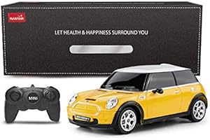 RASTAR Mini Cooper S Amarillo 1:24 RC Coche de Juguete, Coche teledirigido, Regalo de los niños (Amarillo)