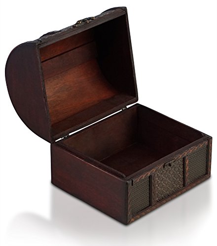 Piraten-Schatztruhe von Thunderdog – Holztruhe braun – Handarbeit Vintage mit und ohne Schloss verschiedene Größen – das ideale Geschenk unsere Schatzkiste (Paris L) - 2
