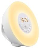 ORSEN Wake-up Light,Lichtwecker,Aufwachen mit Licht,6 natürlichen Wecktöne,Sonnenaufgang Sonnenuntergang Simulation,Schlaflicht,Kinderwecker mit FM Radio Funktion.