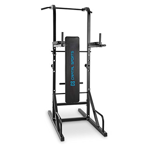 CAPITAL SPORTS Spiris Fitness-Kraftstation Multitower Heimtrainer (Klimmzugstange, Dip Station, klappbare Trainingsbank für ein effektives Ganzkörpertraining) - 7