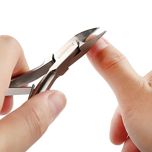 Auxent Nagelzange Kopfschneider Nagelschere aus Edelstahl mit Scharfem und Glattem Schnitt für Dicke und Tiefe Eingewachsene Fußnägel und Fingernägel, Rostfrei, Silber - 5