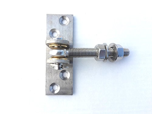 EDELSTAHL Torangel einstellbar M14 Torband Scharnier Anschraubplatte 120x40x5 mm