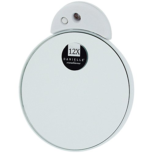 White 12 X Magnification Travel L.E.D. Suction Cup Mirror SC977