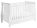Babymore Stella Sleigh Dropside Cot Bed with Drawer (White)