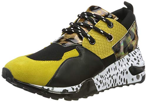 Steve Madden Cliff Sneaker, Baskets Hautes Femme, Multicolore (Yellow Multi 713), 38 EU
