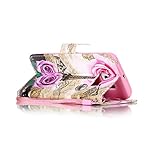 für Smartphone Samsung Galaxy S6 Edge Hülle,Echt Leder Tasche für Samsung Galaxy S6 Edge Flip Cover Handyhülle Bookstyle mit Magnet Kartenfächer Standfunktion + Staubstecker - 4