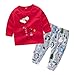 Produktbild ALISIAM Kinderkleidung Kind Baby Winter Frühling Freizeit Mode Gemütlich Täglich Lose Rundhals Lange Ärmel Dinosaurier drucken Zweiteiliger Anzug Tops + Hosen Trainingsanzug Passen