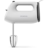 Kenwood QuickMix Lite, Lightweight Hand Mixer Twin Beaters with Slow Speed Start, SureEject Tool, Cord Wrap, HMP10.00WH, 300W