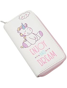 Albeey Damen Einhorn Brieftasche Lange Geldbörse Clutch Portemonnaie Kartenhalter Geldbeutel (6#)