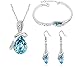 Habors Gold Plated Blue Austrian Crysta Pendant Set With Earring And Bracelet For Women RS.549.00