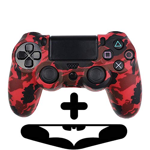 Preisvergleich Produktbild PlayStation 4 Controller Silikonhülle + Bonus LED Sticker / Sony PS4 Schutz Hülle Pad Case / Für eine coole Optik, besseren Schutz & mehr Spaß beim spielen / Für PS Pro & PS Slim Pad geeignet / Rot