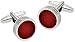 Produktbild Rot / Silver Crystal Indented Rand Runde Manschettenknöpfe von Zennor