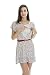 Bearsland Women's Summer Floral Cloak Design Maternity Breastfeeding Dress Nursing Dress Pink UK Size 10-12