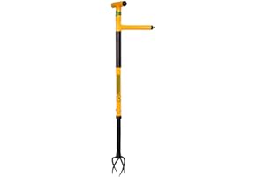 Tornadica Garden Claw T-Handle Weed Remover Scarifier Cultivator Root Remover with Handle Soil Looser Garden Tiller Hand Digging Device Weed Claw Gardenclaw Height Adjustable