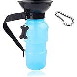 Dog Water Bottle, Portable No Spill 18 Oz Puppy Drinking Dispenser - Dog Feeding Water Bottle Outdoor Sport Travelling Kettle Bowl Drinking with Carabiner Clip