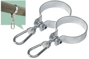 LoggyLand 2er-Set Swing Pinza Redondo 12cm Gancho Balancearse con Ganchos Carabina, Swing Pinza Redondo 120 mm, Gancho del Pun ¢ o para Columpio Infantil