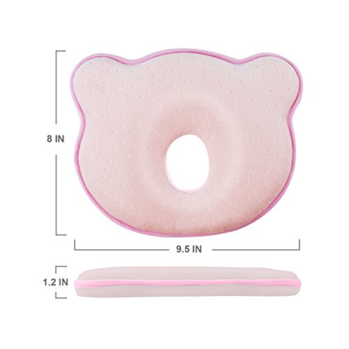 Baby Kissen für Memory Foam Baby-Kopfkissen – und Kopf Positionierer Hals Unterstützung verhindern Baby Flat Head (0–12 Monate) - 5