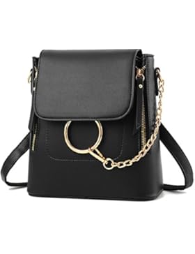 Ghlee heller PU lederner Rucksack weiblicher doppelter Gebrauch Neue koreanische Mode Weiseweinlese MiNi Schule...