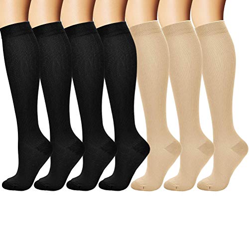 Arteesol 7 paires Chaussettes de Compression Sportive pour Hommes et Femmes