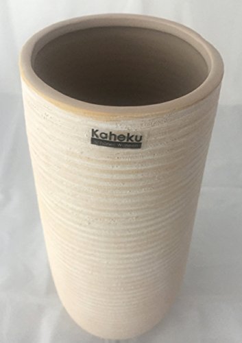 Vase Blumenvase Keramik creme weiß strukturiert 30,5 cm hoch – hochwertig • Vasen Blumenvasen - 5
