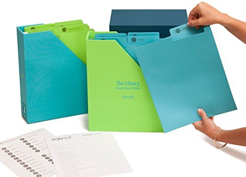 Savor, The Library, School Years Edition - Kids Back-to-School Organizer for Keepsakes + Mementos (Color: Ocean) by Savor Goods