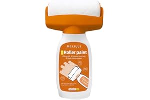 YURAGIM Wandfarbe Ausbessern Weiß 500g, 2 in 1 Wandreparatur RollbüRste, Wandfarbe Weiß Roller, Wandreparatur-Rollenfarbe, Wand Reparatur Creme, Wandreparaturpaste mit Roller für Küche Schlafzimmer Wohnzimmer