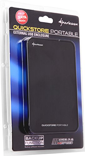 Sharkoon Quickstore Portable USB 2.0 Gehäuse für 2,5 Zoll (6,4cm) SATA Festplatte inkl. Backup Funktion schwarz - 3