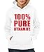 Produktbild ::: PURE DYNAMITE ::: Hoody ::: Damen, Weiß mit rotem Aufdruck, Größe S