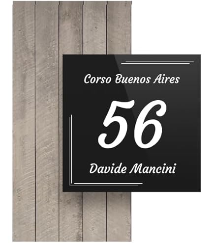 Numero Civico Esterno Targhetta Personalizzata Per Numero Civico E Nome Della Via - Placca Da Muro In Colore Grigio Antracite Insegna Casa Su Misura