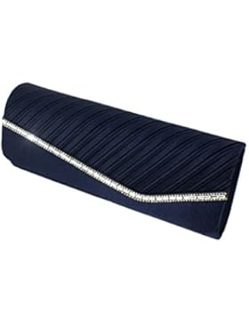 Boutique-Magique Abend Unterarmtasche Damen mehrere Farben zur Wahl Satin Plissee und Strass–Produkt Gespeichert...