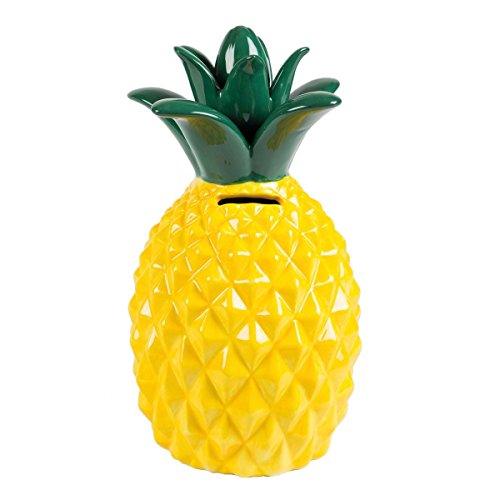 Fantastische, große Spardose "Tropical Ananas" aus glänzender Keramik