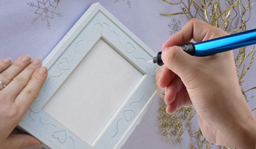 Elektrische Gravur Gravierstift Carve Werkzeug für DIY Schmuck Schmuck Metall Glas – (Cordless Precision Engraver mit Diamond Tip Bit) -Blue - 6