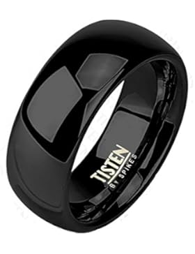 Paula & Fritz® Ring Tisten Titan Wolfram schwarz 6mm breit Hochglanz poliert mit abgerundeten Ecken verfügbare...