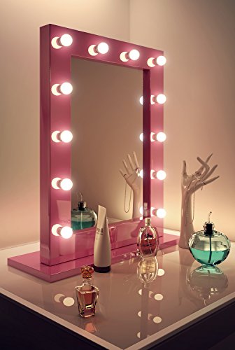 Rosa Hollywood Theater-Garderobe LED-Schminkspiegel k153WW - 2