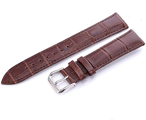 Elegant Crocodile Embossed Real Leather Watch Strap/Band, (Pins, Removal Tool and Gift Box Included) (Brown, 20mm)