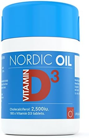 Nordic Oil Vitamin D3 2500iu 180 tablets in Cholecalciferol Form