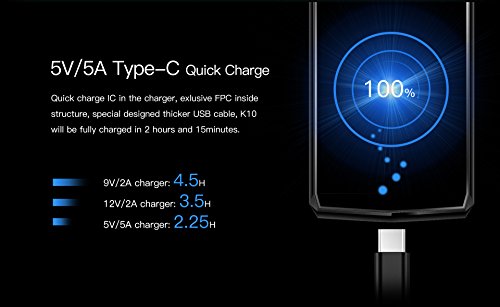 OUKITEL K10 - 6,0 Zoll FHD + (18: 9 alle Bildschirm) Android 4G Smartphone, 11000mAh Akku & 5V / 5A Schnellladung, Octa Core 2.0GHz 6GB + 64GB, Quad-Kamera, Gesichtserkennung - Schwarz