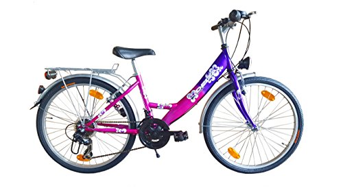 Fahrrad Kinderfahrrad 24 ZOLL 18 Gang SHIMANO STVO Lila/Pink HARMONI G.23