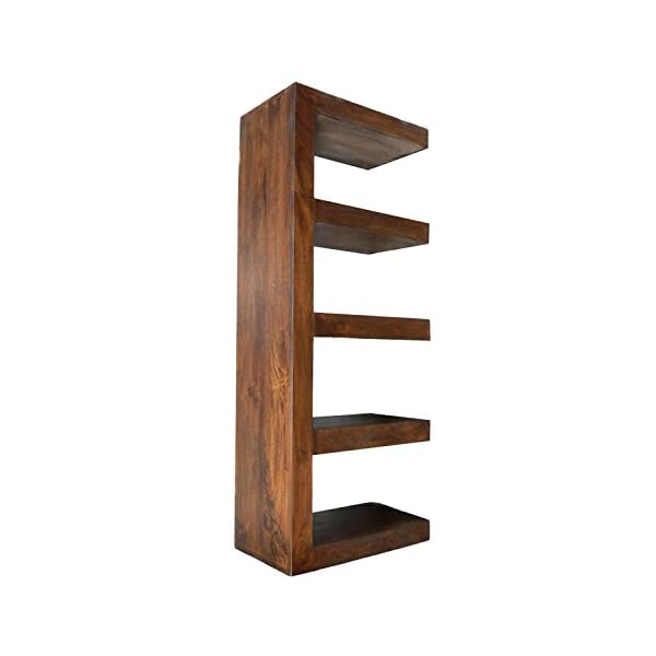 Homescapes - Dakota - Triple E Shaped End/Side Table/Display Unit - Dark - 100% Solid Mango Hard Wood - (No Veneer) Hand Crafted Furniture - Image 3