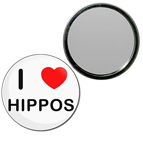 I Love Hippos - 77mm Round Compact Mirror