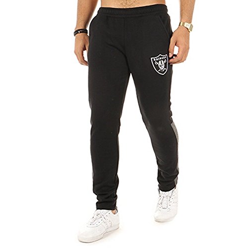 Majestic Pantalon NFL Oakland Raiders Fleece Open Hem Jog Noir Taille: L (Large)