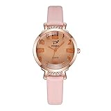 Daygeve Armbanduhr Analog Quarz mit Lederband mit digitalem Zifferblatt mit Uhrenarmband Taglia unica Rosa