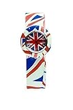 Armbanduhr Uhr Mädchen Jungen Retro schick 60er 70er Schlagband Silikon Union Jack Design britische Flagge