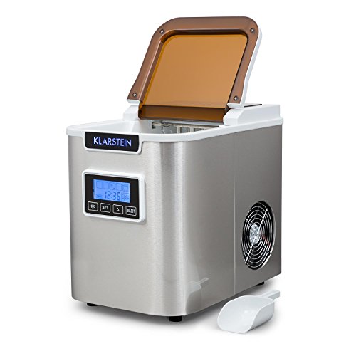Klarstein ICE6 Icemeister Eiswürfelmaschine Eiswürfelbereiter (Timer, 3 einstellbare Eiswürfelgrößen, 12 kg Eis am Tag, Eiswürfel in 15 Minuten) silber-weiß - 7