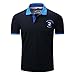 Produktbild T Shirt Herren, HUIHUI Coole O-Ausschnitt Kurzarm Sweatshirt Slim Fit Basic uv Polo-Shirt Mode Sport Oberteile Oversize Bench Tops Spleißen Casual Sommer Freizeit Hemd Poloshirt (XXL, Dunkelblaues)