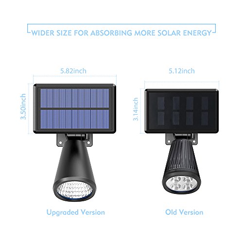 Xintop Solar Gartenleuchte, 2-in-1 upgraded Solar LED Wandleuchte/Gartenleuchte mit einstellbaren Solarpanel, 2 Stufe Beleuchtung für Einfahrt, Hof, Garten, Rasen, Weg usw. 2 Stück - 6