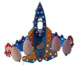 Lichter einzeln schaltbar Kinderzimmer Lampe im Düsenjäger Look mit Bluetooth