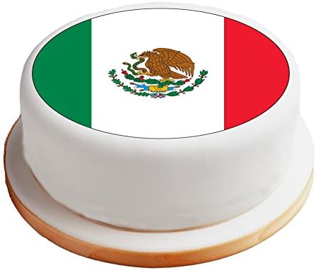 Mexico / Mexican Flag - 8" Pre-Cut Round Cake Topper Premium Quality Icing Sheet